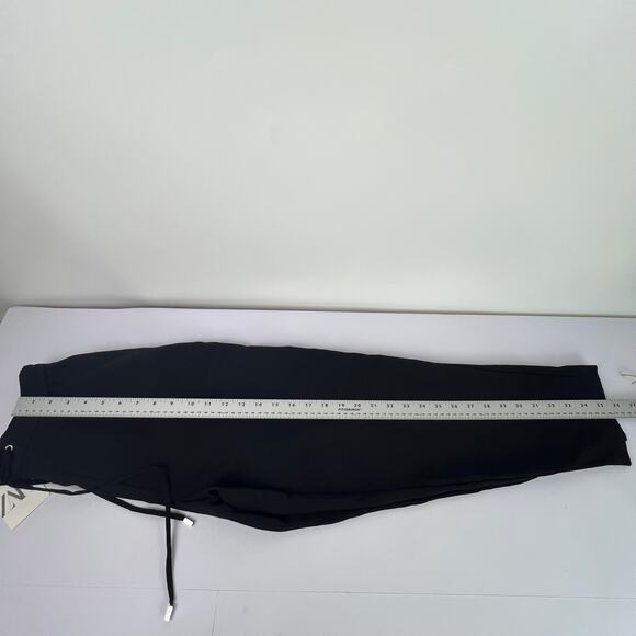 Zara Women's Size XS Black Drawstring Polyester Straight Leg Lightweight Pants - Picture 10 of 15